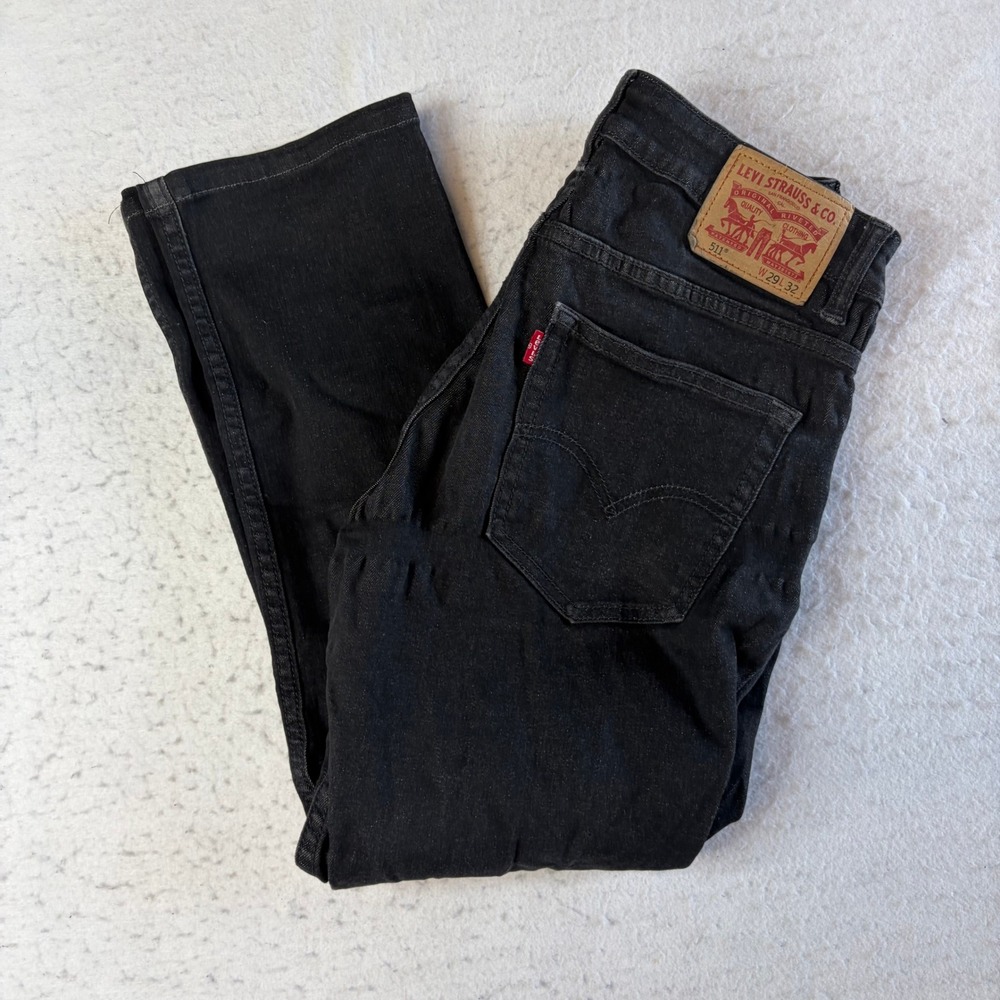 Levi's 511 Slim Fit Jeans Mens 29x32 Black Denim